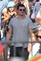 Orlando Bloom - Enjoying a day out with his son at the Malibu Chili Cook-Off Fair, CA